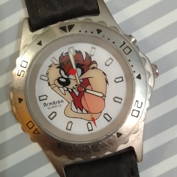 Rare Vintage Armitron Tazmanian Devil Stainless Steel Watch 1997 Warner Bros - Picture 1 of 9